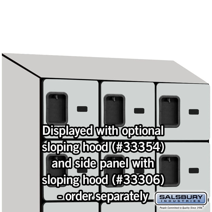 Salsbury 12" Wide Six Tier Box Style Designer Wood Locker - 3 Wide - 6 Feet High - 21 Inches Deep - Gray - Hasps - Sweatfully
