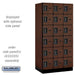 Salsbury 12" Wide Six Tier Box Style Designer Wood Locker - 3 Wide - 6 Feet High - 21 Inches Deep - Mahogany - Black Electronic Locks - Sweatfully