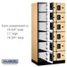 Salsbury 12" Wide Six Tier Box Style Designer Wood Locker - 3 Wide - 6 Feet High - 21 Inches Deep - Maple - Black Electronic Locks - Sweatfully