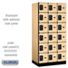 Salsbury 12" Wide Six Tier Box Style Designer Wood Locker - 3 Wide - 6 Feet High - 21 Inches Deep - Maple - Black Resettable Combination Locks - Sweatfully