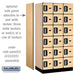 Salsbury 12" Wide Six Tier Box Style Designer Wood Locker - 3 Wide - 6 Feet High - 21 Inches Deep - Maple - Silver Electronic Locks - Sweatfully