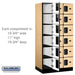 Salsbury 12" Wide Six Tier Box Style Designer Wood Locker - 3 Wide - 6 Feet High - 21 Inches Deep - Maple - Hasps - Sweatfully
