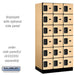 Salsbury 12" Wide Six Tier Box Style Designer Wood Locker - 3 Wide - 6 Feet High - 21 Inches Deep - Maple - Hasps - Sweatfully