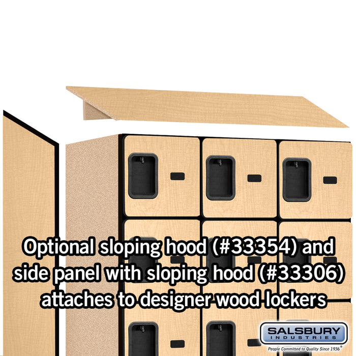 Salsbury 12" Wide Six Tier Box Style Designer Wood Locker - 3 Wide - 6 Feet High - 21 Inches Deep - Maple - Hasps - Sweatfully