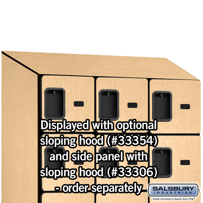 Salsbury 12" Wide Six Tier Box Style Designer Wood Locker - 3 Wide - 6 Feet High - 21 Inches Deep - Maple - Hasps - Sweatfully