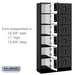 Salsbury 12" Wide Six Tier Box Style Designer Wood Locker - 3 Wide - 6 Feet High - 15 Inches Deep - Black - Black Electronic Locks - Sweatfully