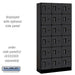 Salsbury 12" Wide Six Tier Box Style Designer Wood Locker - 3 Wide - 6 Feet High - 15 Inches Deep - Black - Black Electronic Locks - Sweatfully