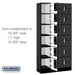 Salsbury 12" Wide Six Tier Box Style Designer Wood Locker - 3 Wide - 6 Feet High - 15 Inches Deep - Black - Silver Electronic Locks - Sweatfully