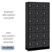 Salsbury 12" Wide Six Tier Box Style Designer Wood Locker - 3 Wide - 6 Feet High - 15 Inches Deep - Black - Silver Resettable Combination Locks - Sweatfully