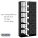 Salsbury 12" Wide Six Tier Box Style Designer Wood Locker - 3 Wide - 6 Feet High - 15 Inches Deep - Black - Hasps - Sweatfully