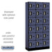 Salsbury 12" Wide Six Tier Box Style Designer Wood Locker - 3 Wide - 6 Feet High - 15 Inches Deep - Blue - Silver Electronic Locks - Sweatfully