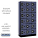 Salsbury 12" Wide Six Tier Box Style Designer Wood Locker - 3 Wide - 6 Feet High - 15 Inches Deep - Blue - Silver Resettable Combination Locks - Sweatfully