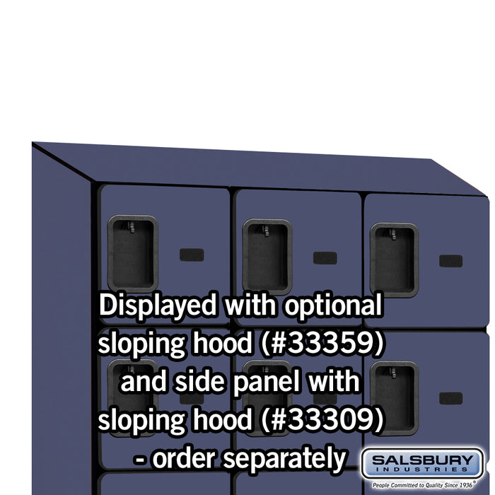 Salsbury 12" Wide Six Tier Box Style Designer Wood Locker - 3 Wide - 6 Feet High - 15 Inches Deep - Blue - Hasps - Sweatfully