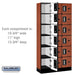 Salsbury 12" Wide Six Tier Box Style Designer Wood Locker - 3 Wide - 6 Feet High - 15 Inches Deep - Cherry - Silver Electronic Locks - Sweatfully