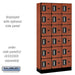 Salsbury 12" Wide Six Tier Box Style Designer Wood Locker - 3 Wide - 6 Feet High - 15 Inches Deep - Cherry - Silver Electronic Locks - Sweatfully