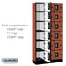 Salsbury 12" Wide Six Tier Box Style Designer Wood Locker - 3 Wide - 6 Feet High - 15 Inches Deep - Cherry - Silver Resettable Combination Locks - Sweatfully