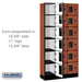 Salsbury 12" Wide Six Tier Box Style Designer Wood Locker - 3 Wide - 6 Feet High - 15 Inches Deep - Cherry - Hasps - Sweatfully