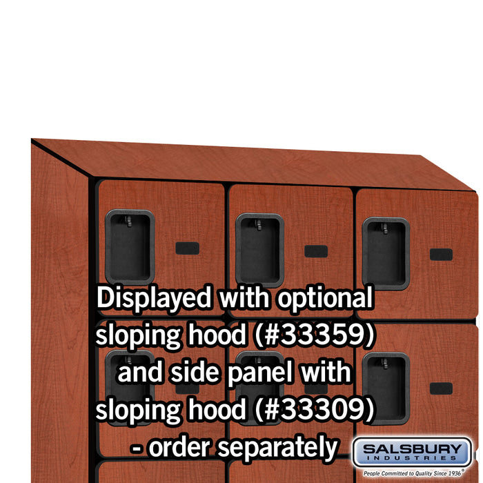 Salsbury 12" Wide Six Tier Box Style Designer Wood Locker - 3 Wide - 6 Feet High - 15 Inches Deep - Cherry - Hasps - Sweatfully