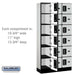 Salsbury 12" Wide Six Tier Box Style Designer Wood Locker - 3 Wide - 6 Feet High - 15 Inches Deep - Gray - Black Electronic Locks - Sweatfully
