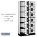 Salsbury 12" Wide Six Tier Box Style Designer Wood Locker - 3 Wide - 6 Feet High - 15 Inches Deep - Gray - Black Resettable Combination Locks - Sweatfully