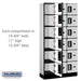 Salsbury 12" Wide Six Tier Box Style Designer Wood Locker - 3 Wide - 6 Feet High - 15 Inches Deep - Gray - Silver Electronic Locks - Sweatfully
