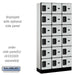 Salsbury 12" Wide Six Tier Box Style Designer Wood Locker - 3 Wide - 6 Feet High - 15 Inches Deep - Gray - Hasps - Sweatfully