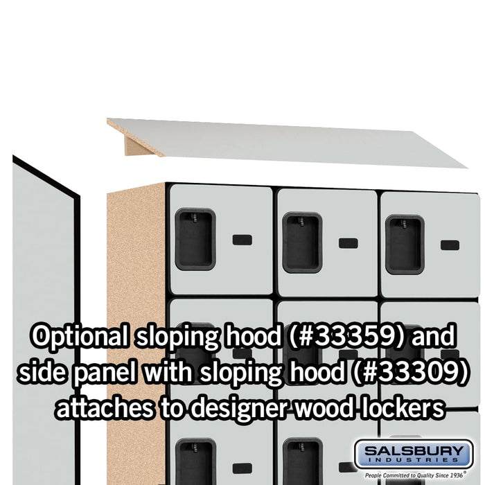 Salsbury 12" Wide Six Tier Box Style Designer Wood Locker - 3 Wide - 6 Feet High - 15 Inches Deep - Gray - Hasps - Sweatfully