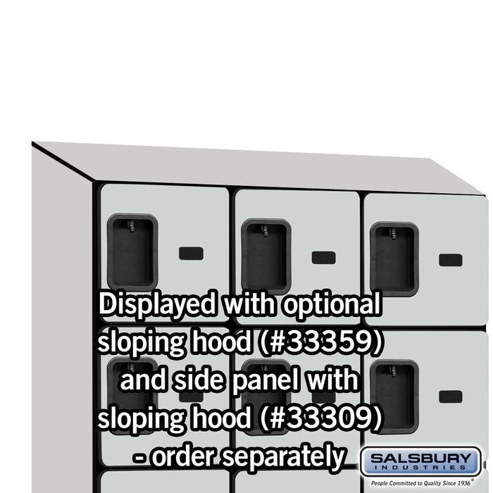 Salsbury 12" Wide Six Tier Box Style Designer Wood Locker - 3 Wide - 6 Feet High - 15 Inches Deep - Gray - Hasps - Sweatfully