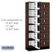 Salsbury 12" Wide Six Tier Box Style Designer Wood Locker - 3 Wide - 6 Feet High - 15 Inches Deep - Mahogany - Silver Electronic Locks - Sweatfully