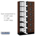 Salsbury 12" Wide Six Tier Box Style Designer Wood Locker - 3 Wide - 6 Feet High - 15 Inches Deep - Mahogany - Silver Resettable Combination Locks - Sweatfully