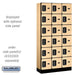 Salsbury 12" Wide Six Tier Box Style Designer Wood Locker - 3 Wide - 6 Feet High - 15 Inches Deep - Maple - Black Electronic Locks - Sweatfully