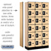 Salsbury 12" Wide Six Tier Box Style Designer Wood Locker - 3 Wide - 6 Feet High - 15 Inches Deep - Maple - Silver Resettable Combination Locks - Sweatfully