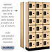 Salsbury 12" Wide Six Tier Box Style Designer Wood Locker - 3 Wide - 6 Feet High - 15 Inches Deep - Maple - Hasps - Sweatfully