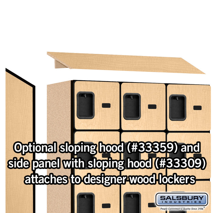 Salsbury 12" Wide Six Tier Box Style Designer Wood Locker - 3 Wide - 6 Feet High - 15 Inches Deep - Maple - Hasps - Sweatfully