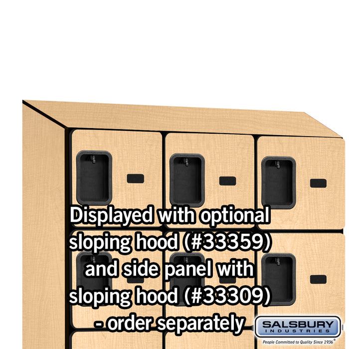Salsbury 12" Wide Six Tier Box Style Designer Wood Locker - 3 Wide - 6 Feet High - 15 Inches Deep - Maple - Hasps - Sweatfully