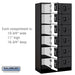 Salsbury 12" Wide Six Tier Box Style Designer Wood Locker - 3 Wide - 6 Feet High - 18 Inches Deep - Black - Black Resettable Combination Locks - Sweatfully