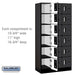 Salsbury 12" Wide Six Tier Box Style Designer Wood Locker - 3 Wide - 6 Feet High - 18 Inches Deep - Black - Silver Electronic Locks - Sweatfully
