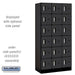 Salsbury 12" Wide Six Tier Box Style Designer Wood Locker - 3 Wide - 6 Feet High - 18 Inches Deep - Black - Silver Electronic Locks - Sweatfully