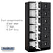 Salsbury 12" Wide Six Tier Box Style Designer Wood Locker - 3 Wide - 6 Feet High - 18 Inches Deep - Black - Silver Resettable Combination Locks - Sweatfully
