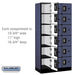 Salsbury 12" Wide Six Tier Box Style Designer Wood Locker - 3 Wide - 6 Feet High - 18 Inches Deep - Blue - Silver Resettable Combination Locks - Sweatfully