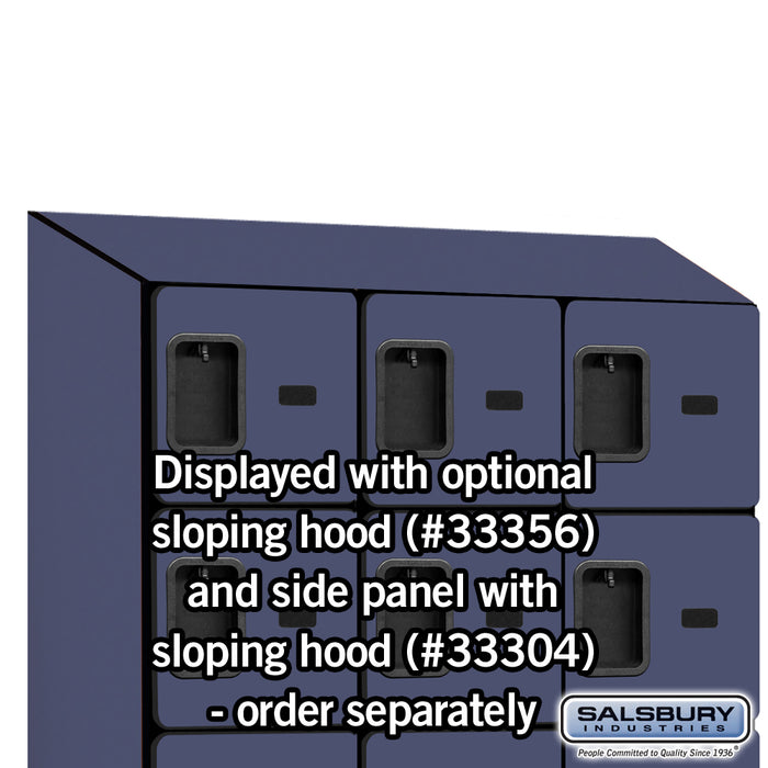 Salsbury 12" Wide Six Tier Box Style Designer Wood Locker - 3 Wide - 6 Feet High - 18 Inches Deep - Blue - Hasps - Sweatfully