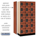 Salsbury 12" Wide Six Tier Box Style Designer Wood Locker - 3 Wide - 6 Feet High - 18 Inches Deep - Cherry - Black Electronic Locks - Sweatfully