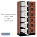 Salsbury 12" Wide Six Tier Box Style Designer Wood Locker - 3 Wide - 6 Feet High - 18 Inches Deep - Cherry - Black Electronic Locks - Sweatfully