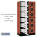 Salsbury 12" Wide Six Tier Box Style Designer Wood Locker - 3 Wide - 6 Feet High - 18 Inches Deep - Cherry - Black Resettable Combination Locks - Sweatfully