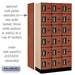 Salsbury 12" Wide Six Tier Box Style Designer Wood Locker - 3 Wide - 6 Feet High - 18 Inches Deep - Cherry - Silver Electronic Locks - Sweatfully
