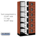 Salsbury 12" Wide Six Tier Box Style Designer Wood Locker - 3 Wide - 6 Feet High - 18 Inches Deep - Cherry - Silver Electronic Locks - Sweatfully