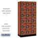 Salsbury 12" Wide Six Tier Box Style Designer Wood Locker - 3 Wide - 6 Feet High - 18 Inches Deep - Cherry - Silver Electronic Locks - Sweatfully