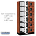 Salsbury 12" Wide Six Tier Box Style Designer Wood Locker - 3 Wide - 6 Feet High - 18 Inches Deep - Cherry - Silver Resettable Combination Locks - Sweatfully