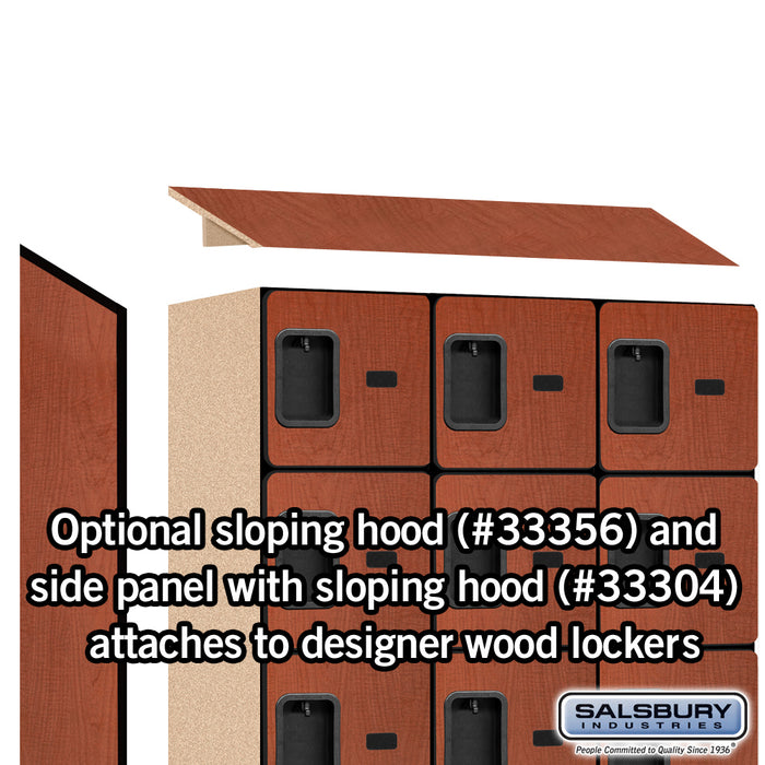 Salsbury 12" Wide Six Tier Box Style Designer Wood Locker - 3 Wide - 6 Feet High - 18 Inches Deep - Cherry - Hasps - Sweatfully