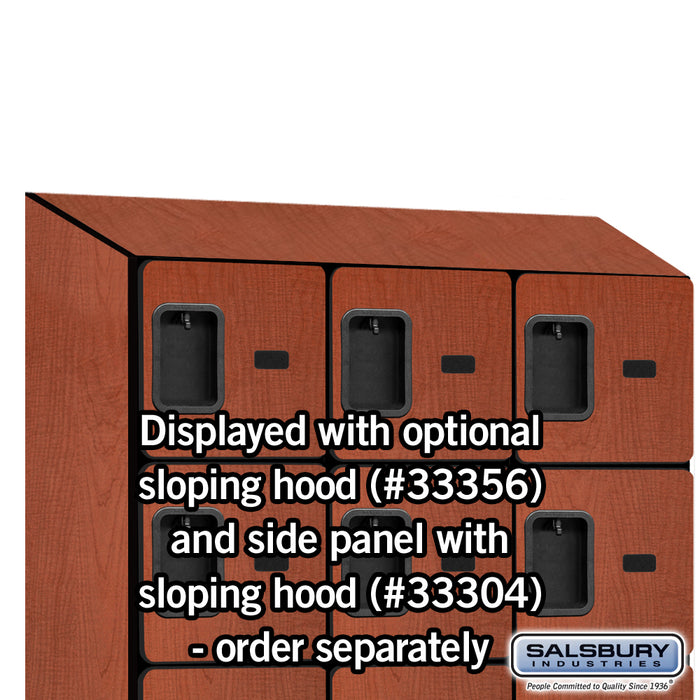 Salsbury 12" Wide Six Tier Box Style Designer Wood Locker - 3 Wide - 6 Feet High - 18 Inches Deep - Cherry - Hasps - Sweatfully
